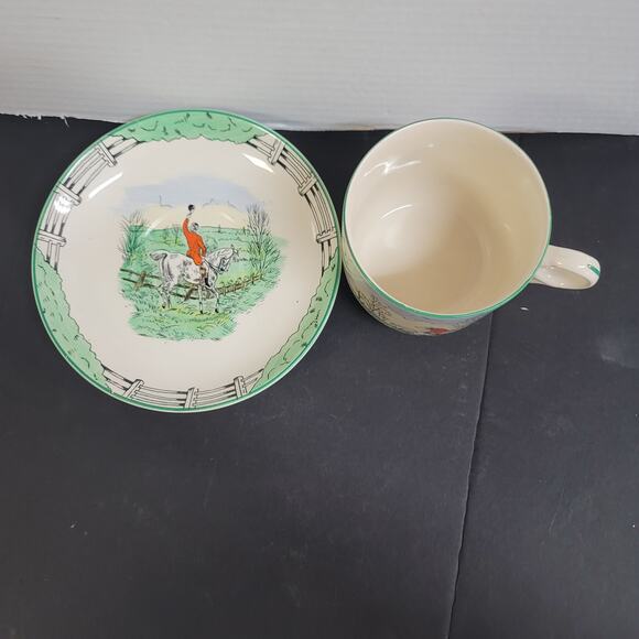 Hunter cup saucer Burleigh Davenport Oversized Mug and Saucer - Picture 2 of 8